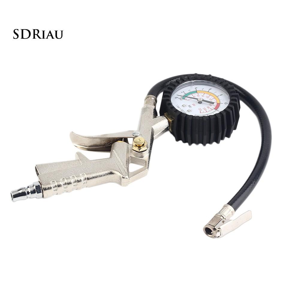 Dụng cụ bơm hơi bánh xe có đồng hồ đo áp suất tện lợi