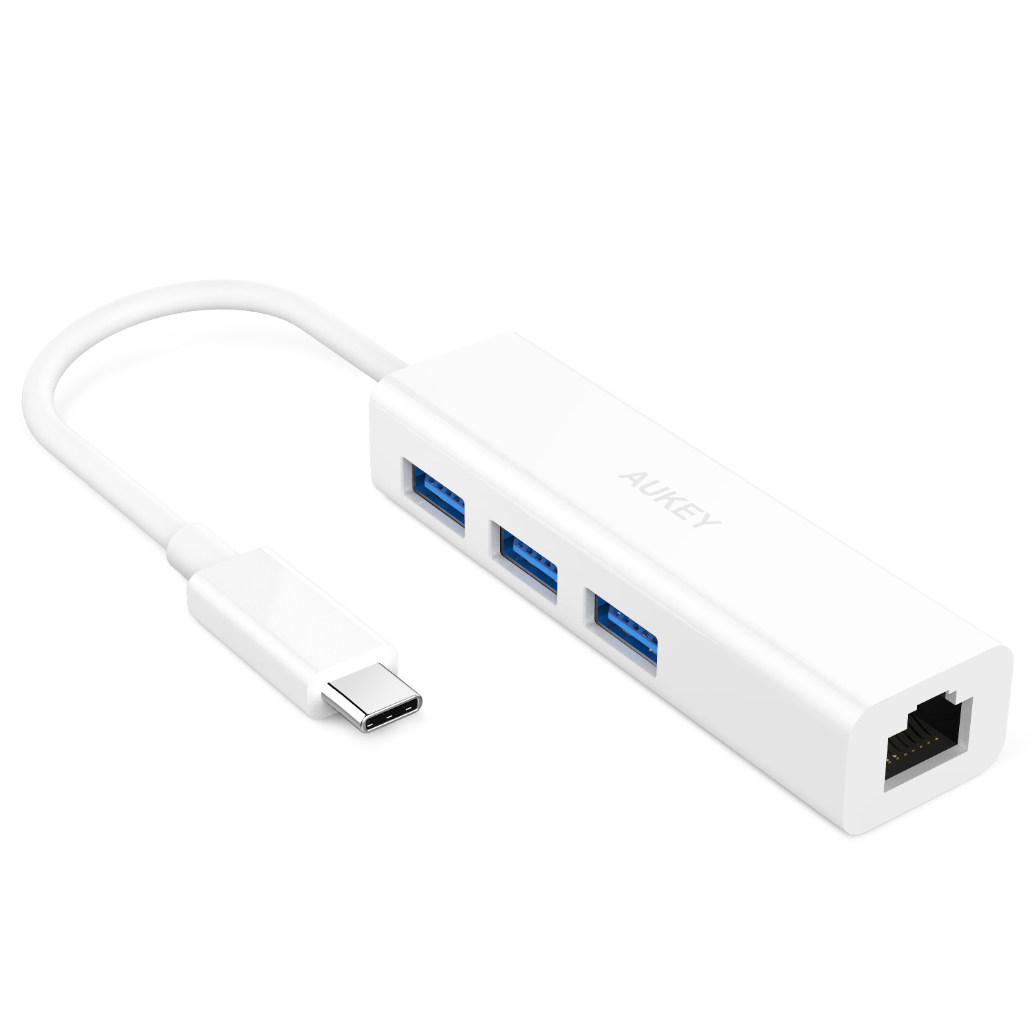 Hub Chia Cổng Type C Sang USB Aukey CB-C17 3 Cổng USB 3.0 Và 1 Cổng Gigabit Ethernet - Nhà Phân Phối Chính Thức