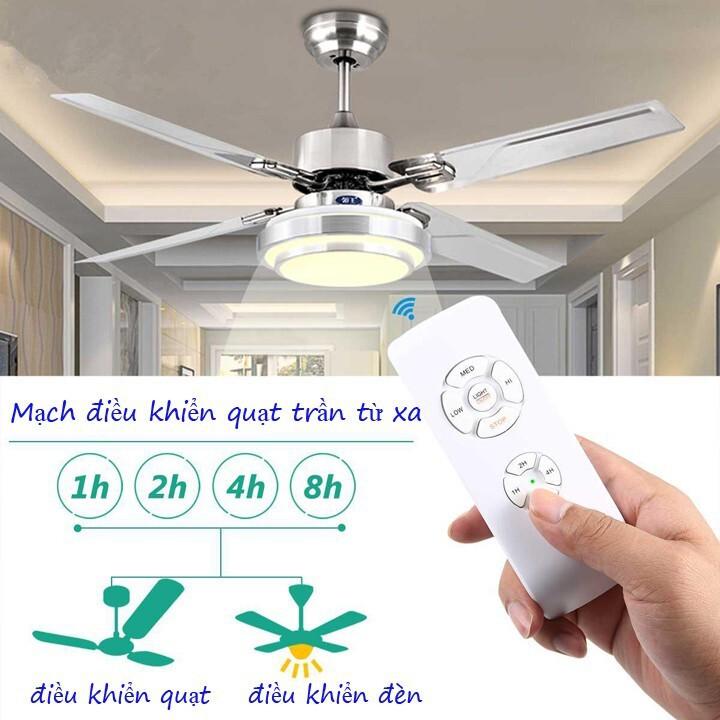 Bộ Điều Khiển Từ Xa Cho Quạt Trần Đèn Cao Cấp 220v, Tải quạt 500W, đèn 1000W