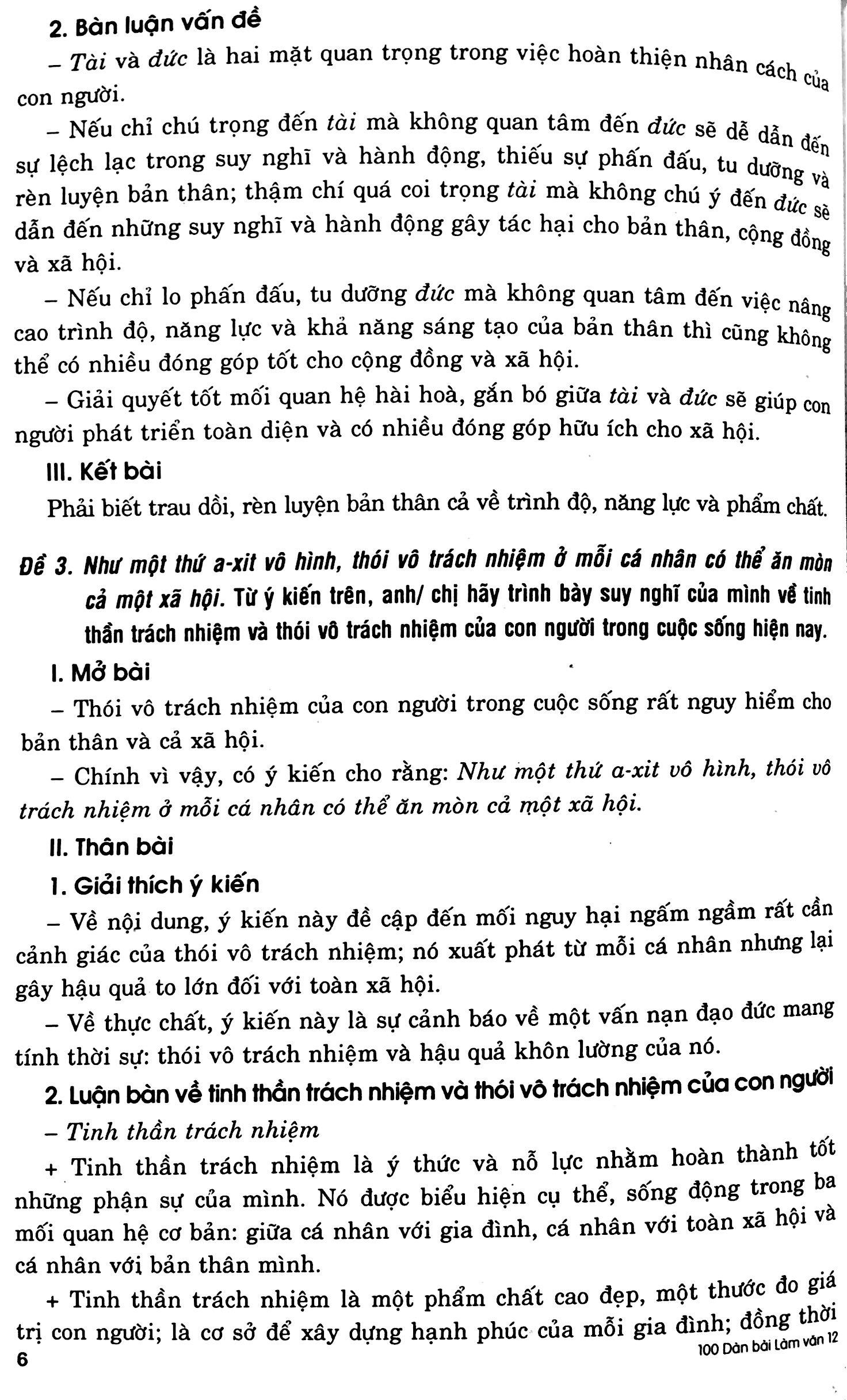 100 Dàn Bài Chi Tiết Làm Văn Lớp 12