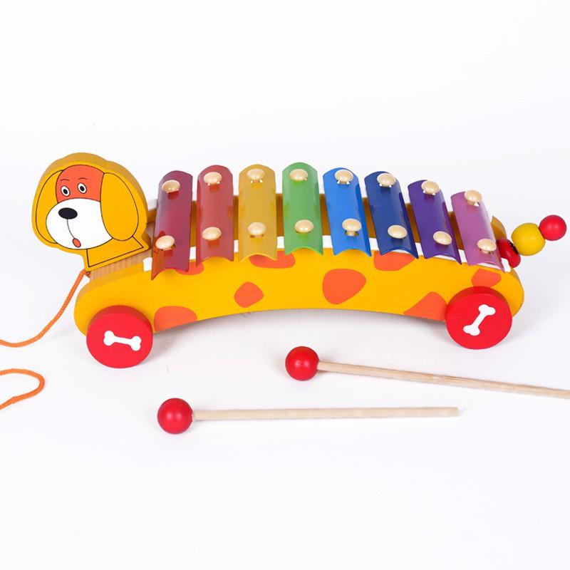 Đồ chơi gỗ - Đàn Xylophone hình xe cún kéo