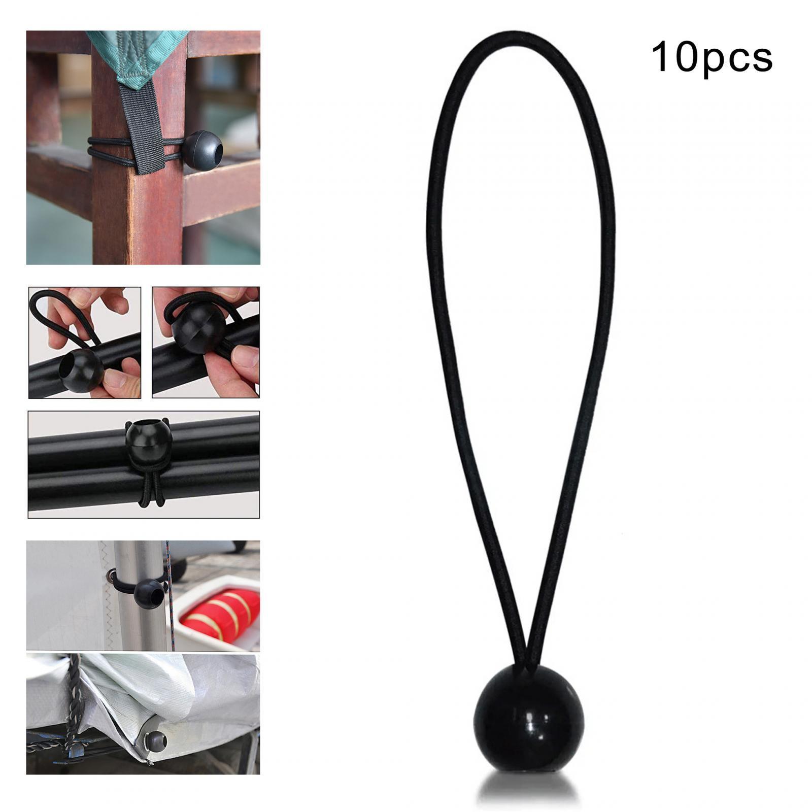 10 Pieces 6 inch Ball Bungee Cords Outdoor Bungee Cord with Balls, Tie Down, Heavy Duty for Shelter Tent Poles Canopy