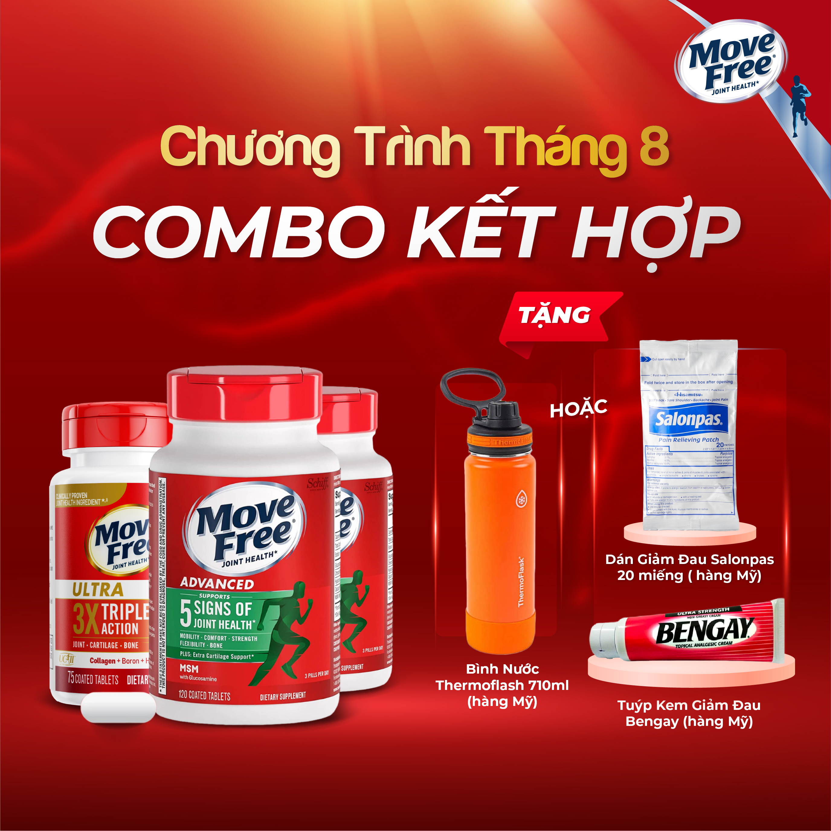 COMBO KẾT HỢP 2 Viên Khớp Move Free Joint Health Advanced Plus MSM with Glucosamine + Chondroitin Và JOINT HEALTH ULTRA