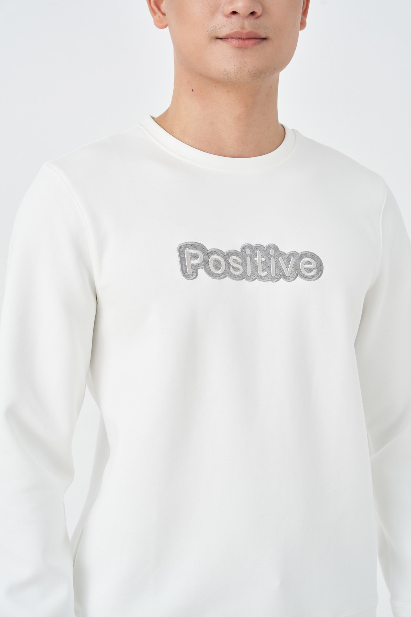 Áo Sweater Nam 5S FASHION POSITIVE, Chất Nỉ Cotton, Cổ Tròn, Thêu Chữ Nổi Bật, Trẻ Trung (ANO23023)