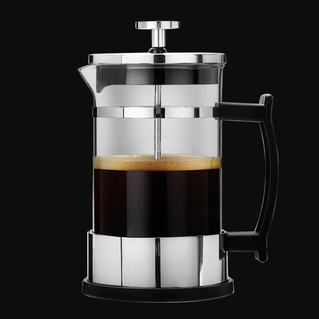 Household Stainless Steel French Press Tea Coffee Maker Carafe 350ml 1-2Cup