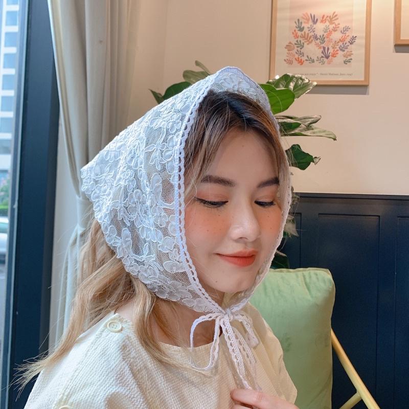 Khăn Ren Wedding Bandana Premium Bandana Bridal Bandana Tiemmaykeokeo