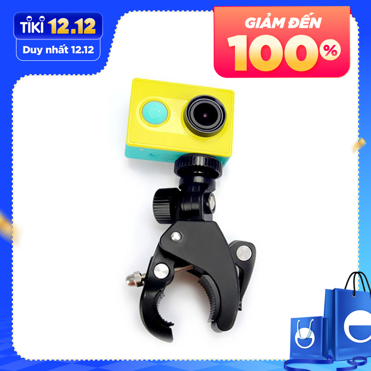 Giá đỡ gắn kẹp điện thoại vào chân đèn livestream, gắn camera hành trình vào tay lái xe đạp