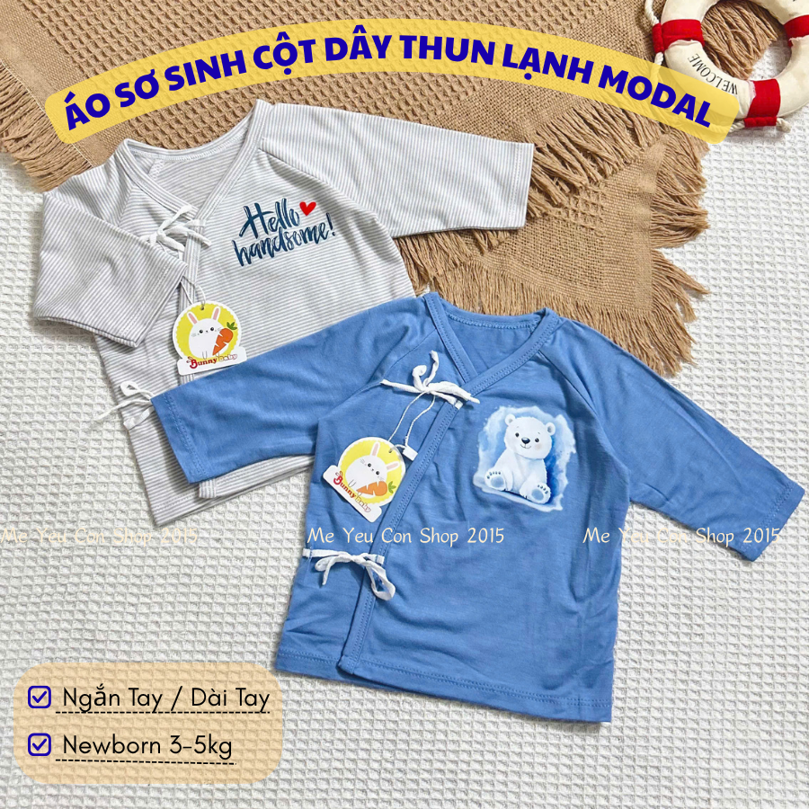 [Dưới 5kg] Áo Sơ Sinh Cột Dây Chất THUN LẠNH MODAL Cao Cấp Mềm, Mát Cho Bé - BUNNY BABY