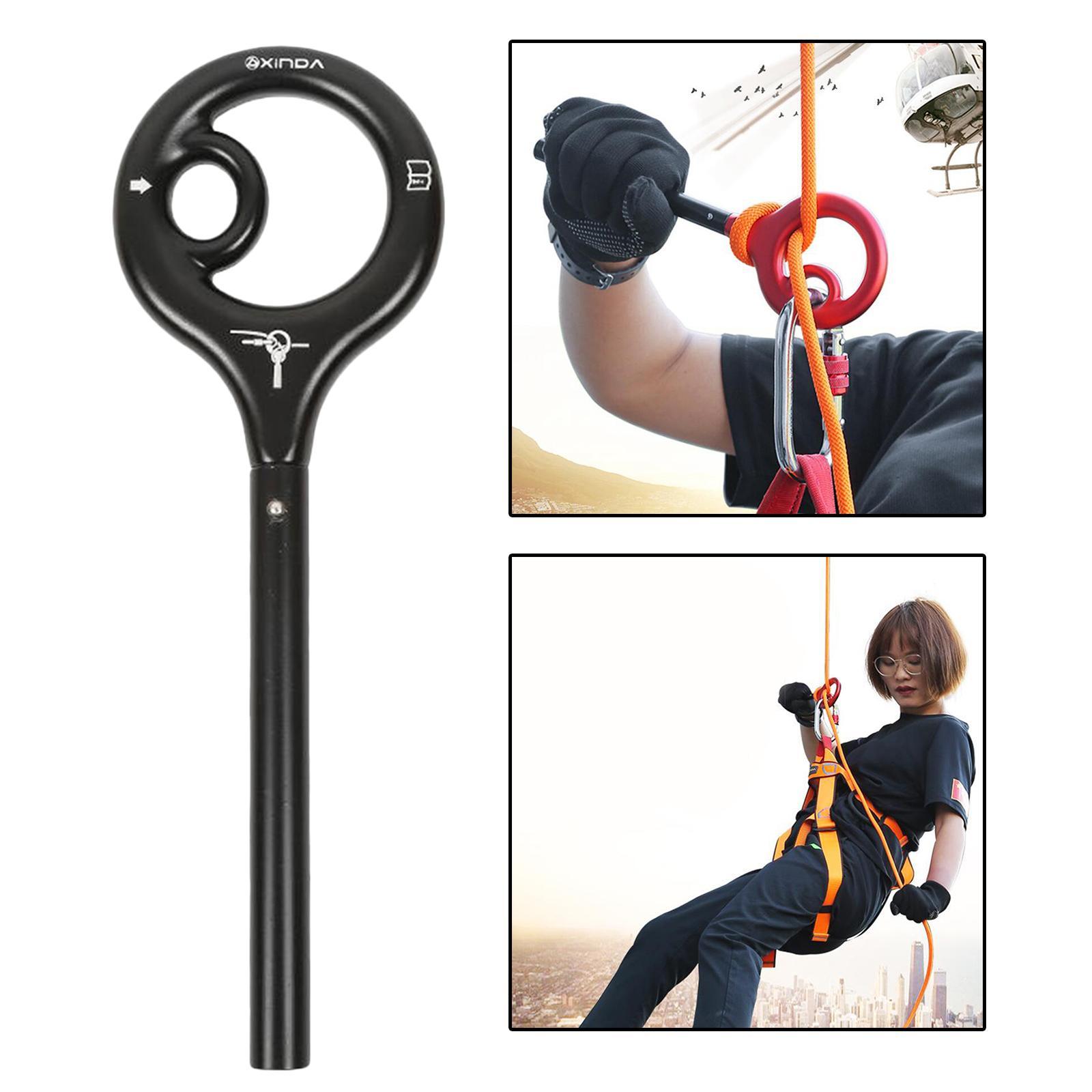 High Strength Climbing Gear Ascender, Rappelling Descender Belay Devices for 8-12mm Rope for Rescuing & Arborist Protect 9 Ring