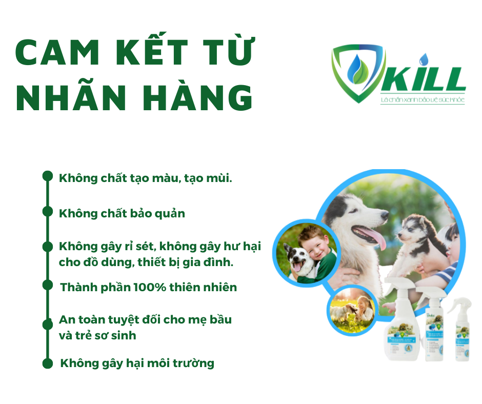 Nước ion từ trường Vkill xịt khử mùi, khử khuẩn cho thú cưng 250ml