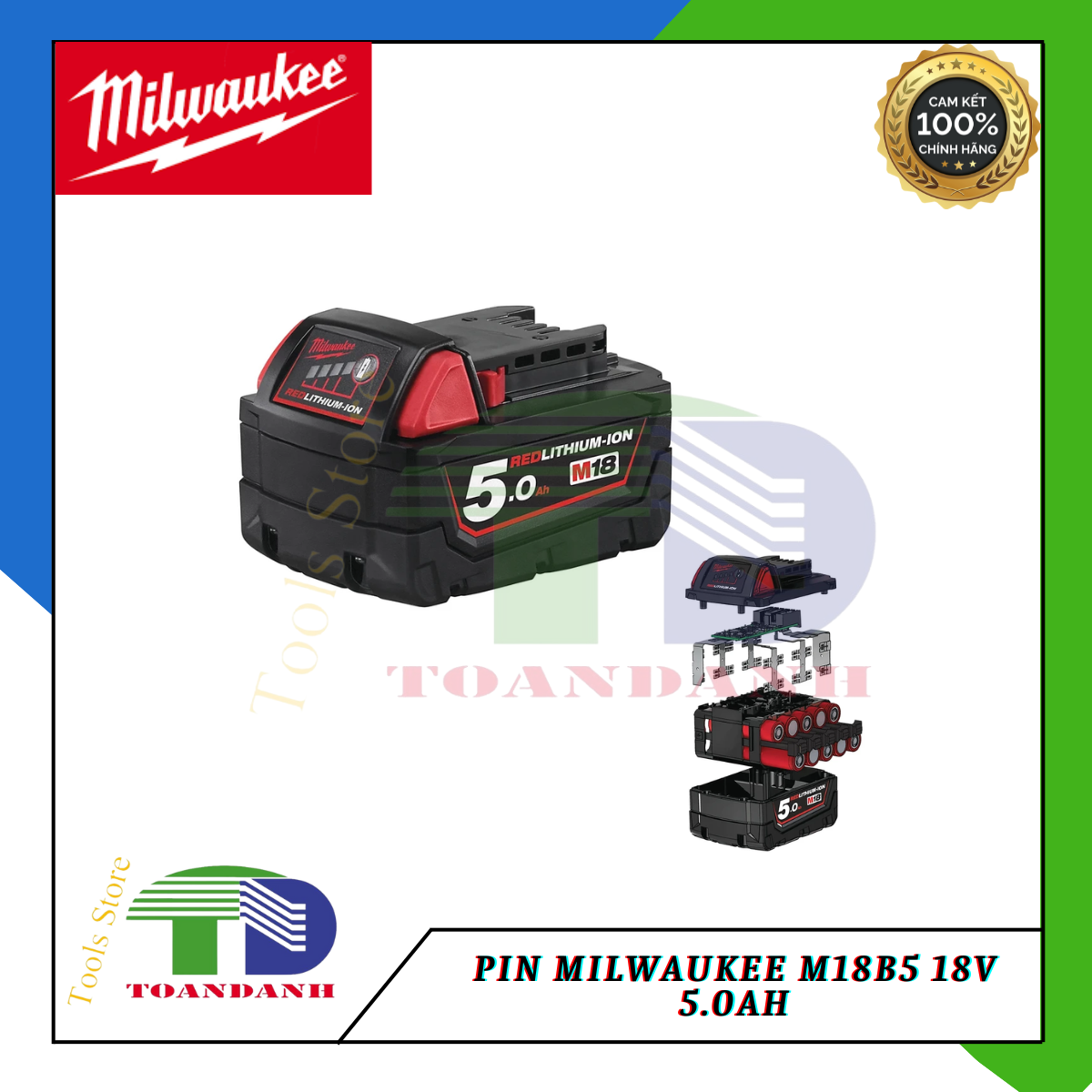 Pin Milwaukee M18B5 18V 5.0Ah