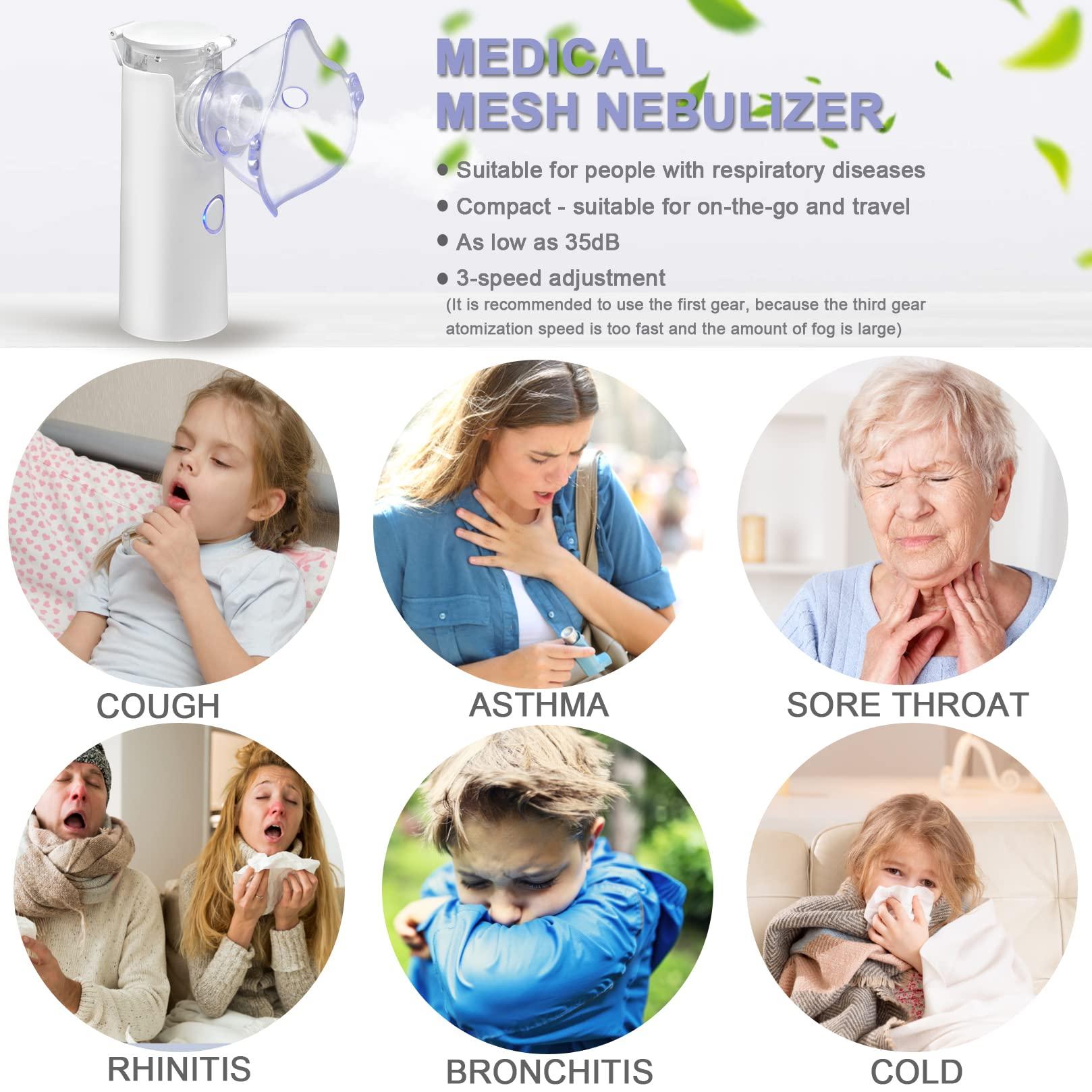 Máy phun sương aerosol di động: Máy phun sương ống hít để  các bệnh đường hô hấp trên và dưới ở trẻ em và người lớn