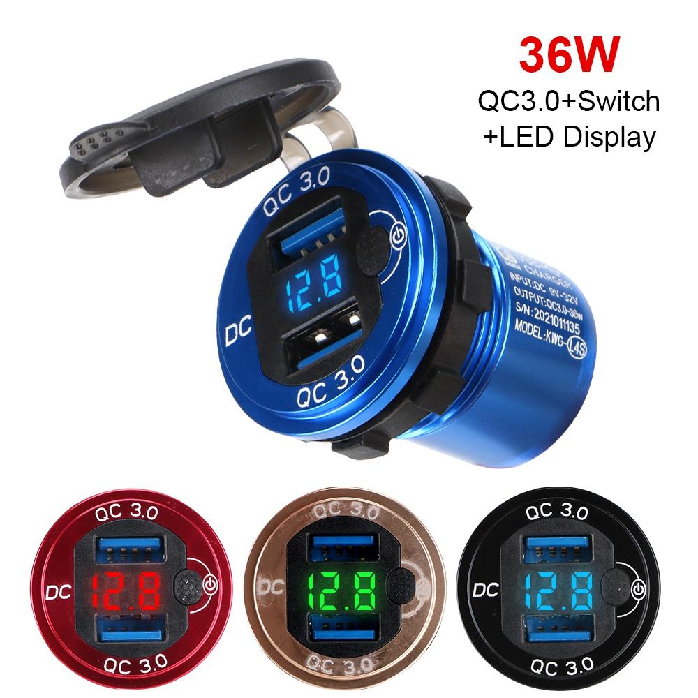 Cục sạc nhanh QC3.0 36W 9V/32V chống nước thông dụng cho điện thoại/máy tính bảng