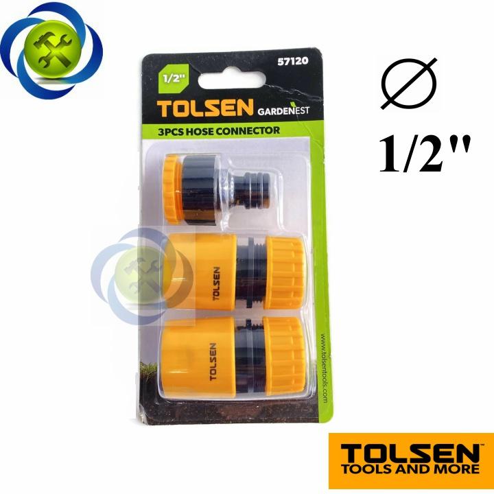 Bộ đầu nối nhanh ống nước Tolsen 57120 ( 3 cái /vỉ ) ống mềm 1/2