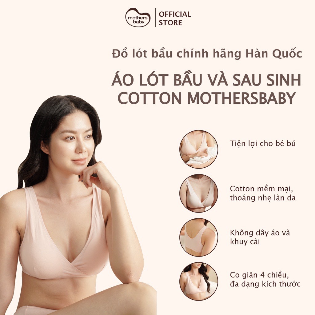 Áo Lót Bầu Sau Sinh Cho Con Bú Chống Chảy Xệ Cao Cấp Chất Liệu Cotton - Thương Hiệu Mothersbaby Hàn Quốc