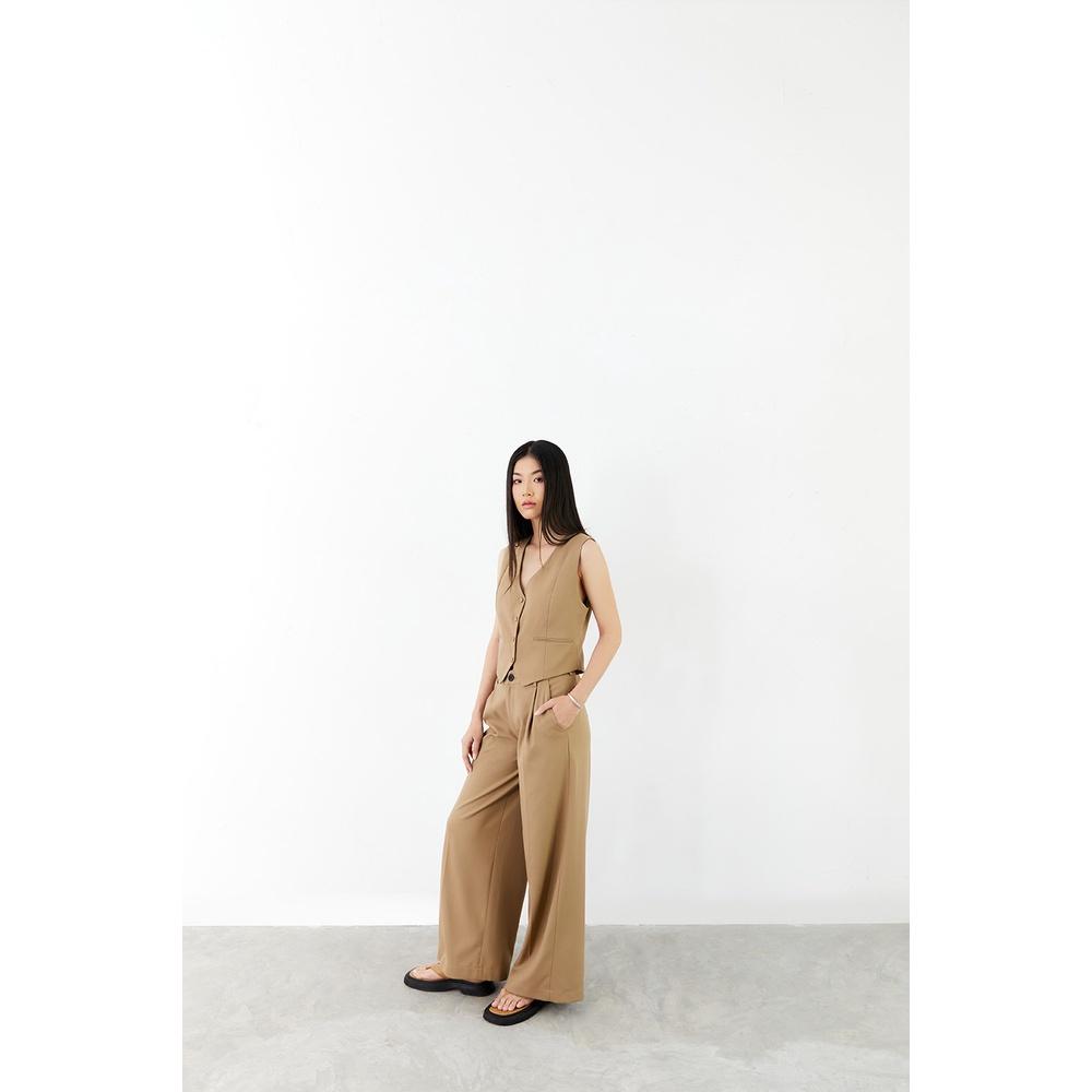 DOTTIE - Quần dài xếp ly ống rộng nữ - Q0283