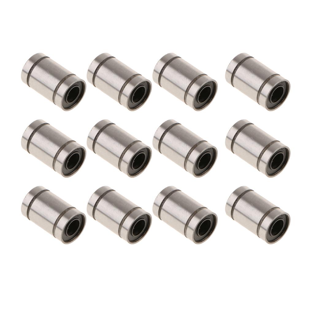 12 Pcs 17mm Linear Bearing Bushing LM6UU 6MM Rubber Sealed for 3D Printer