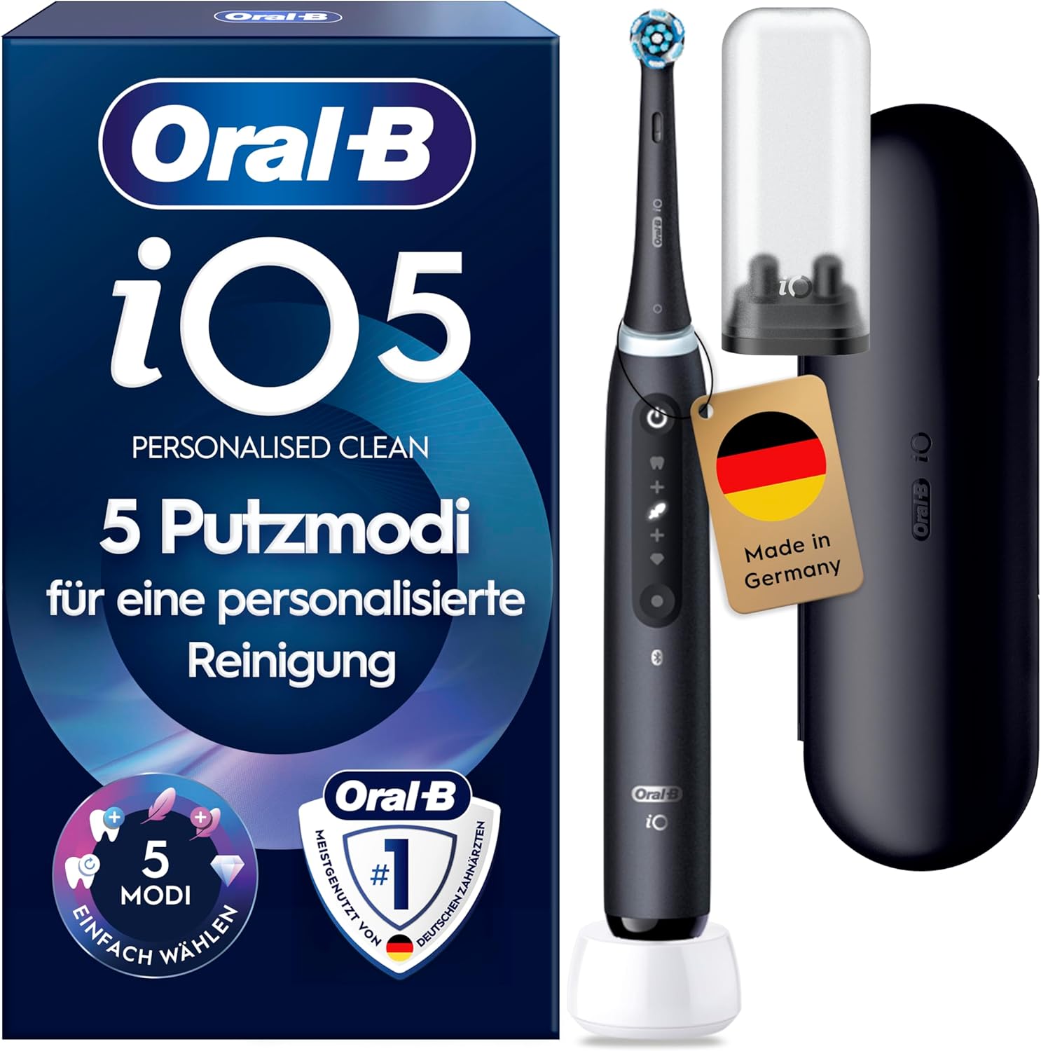 Bàn chải đánh răng điện Oral-B iO Series 5 màu đen kèm hộp Hàng chính hãng