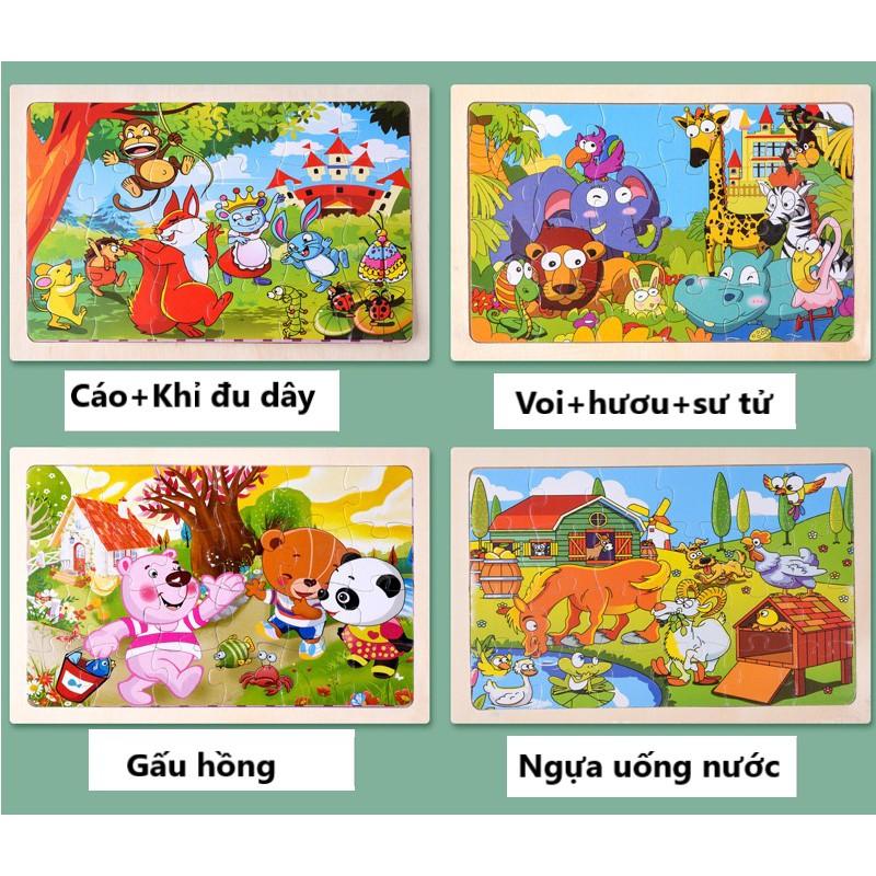 Đồ chơi Puzzle ghép hình 24 chi tiết - Tranh xếp hình gỗ cho bé 15x 22.5 cm