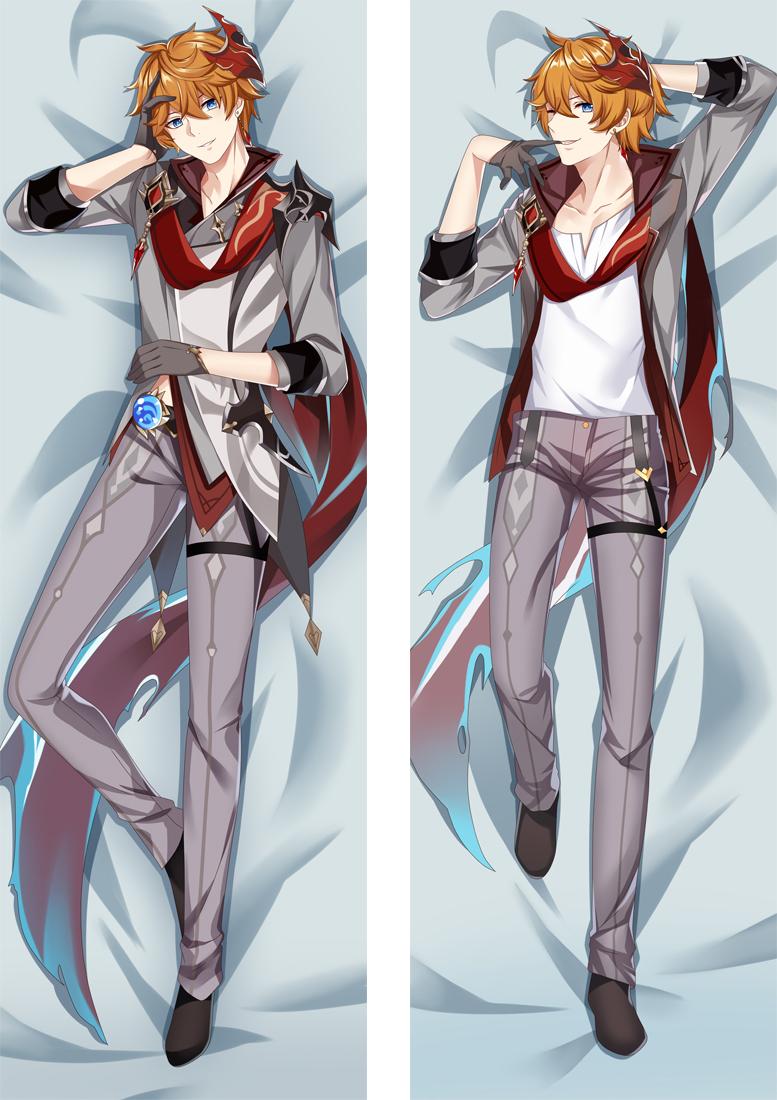 2D Genshin Tác Động Dakimakura Đẹp Trai Tartaglia Gối Ôm Sát Cơ Thể Gối Anime Nhật Bản Game Áo Gối Otaku Pilow 150X50