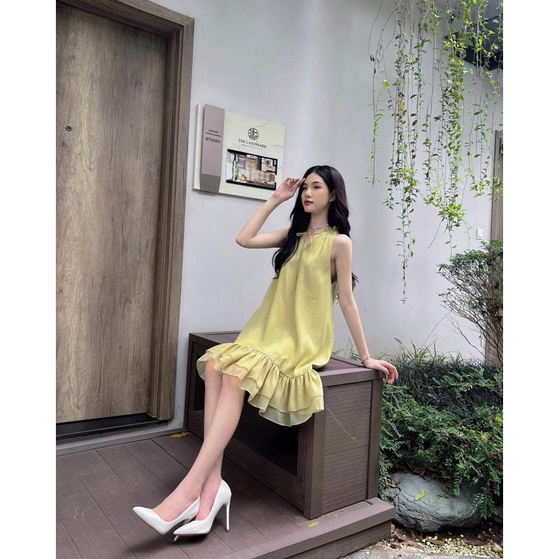 Váy nữ cổ thắt nơ trước xòe đuôi cá hàng thiết kế vvnt042311 by germe