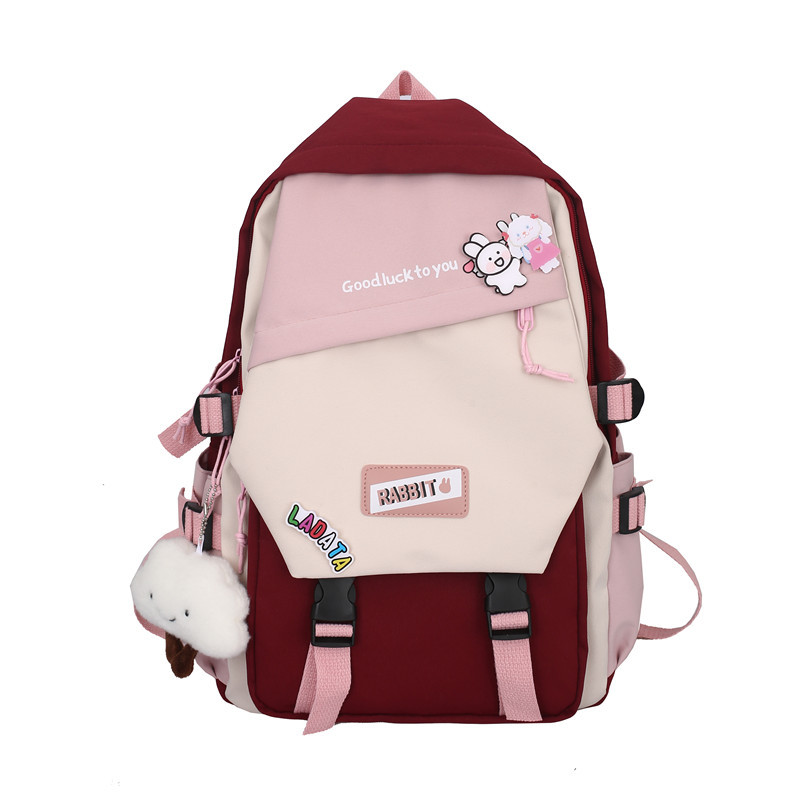 Balo nữ BH Kids, nắp gập Rabbit khoá chéo, phong cách Hàn Quốc dễ thương, chất liệu chống thấm nước - CH119
