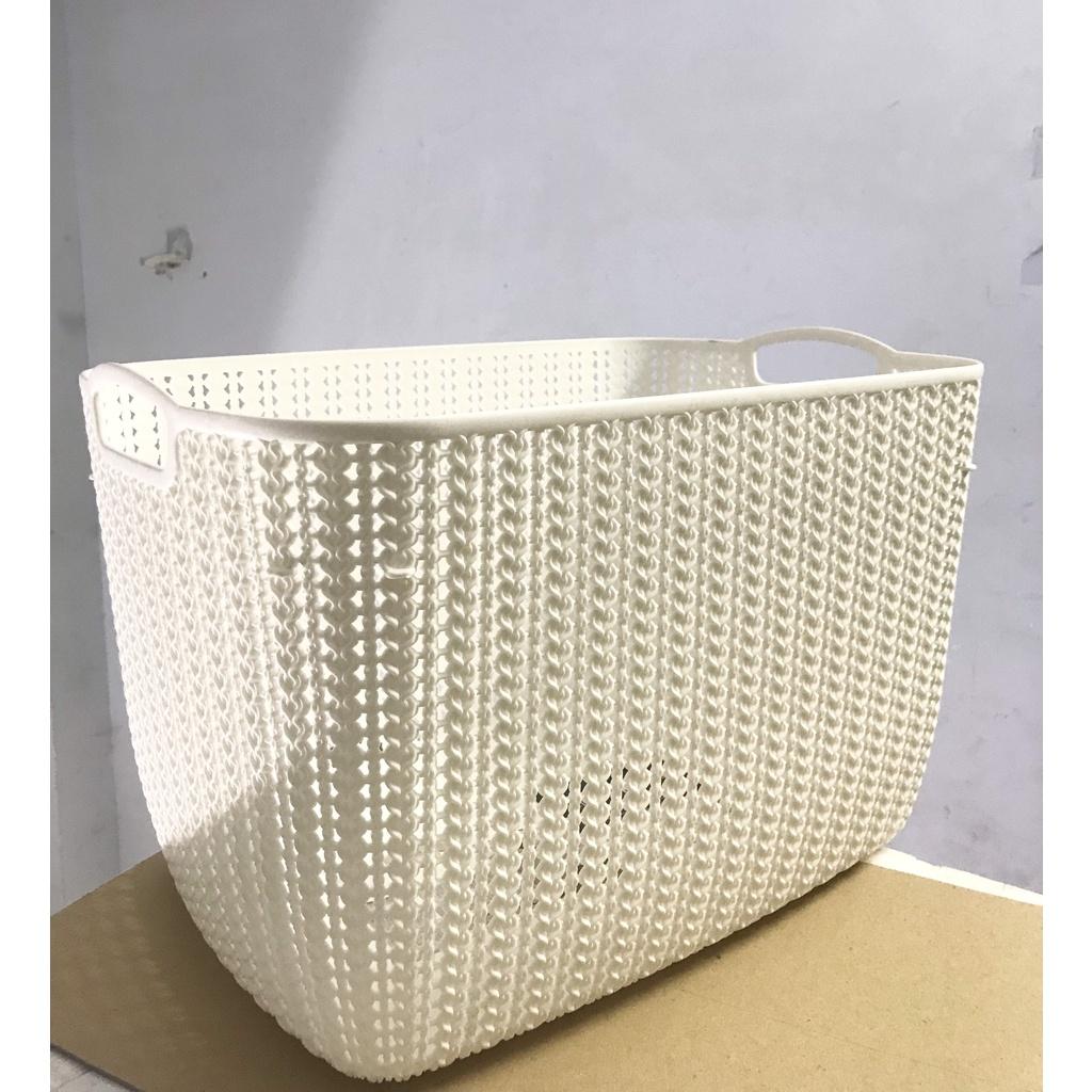 Giỏ Nhựa Đựng Đồ Knit Số 8 Hàn Quốc KT: 43x30x27 Cm