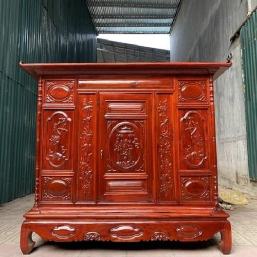 Tủ thờ gỗ Nhãn rộng 197cm - sâu 81cm - cao 127cm