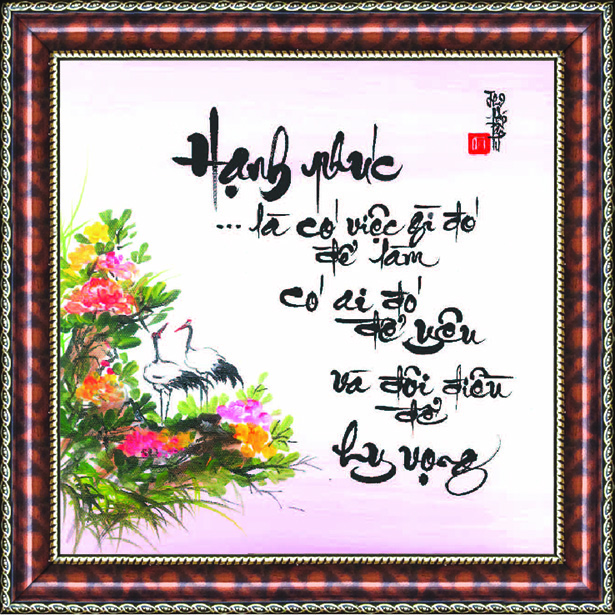 Tranh Thư Pháp Chữ Hạnh Phúc Mỗi Ngày V51-06