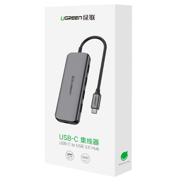 Hub USB Type-C ra 4 cổng USB 3.0 hỗ trợ cổng USB-C cấp nguồn chính hãng Ugreen 50980 cao cấp