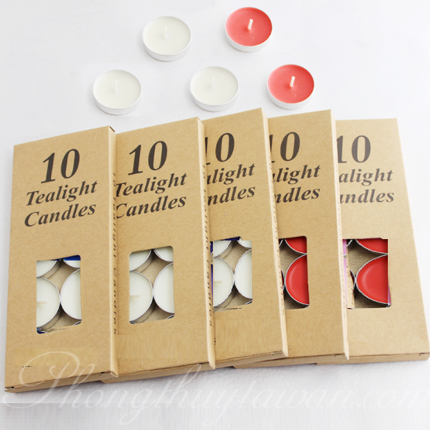 Nến viên Bơ Tealight 2h 4 màu - thờ cúng.