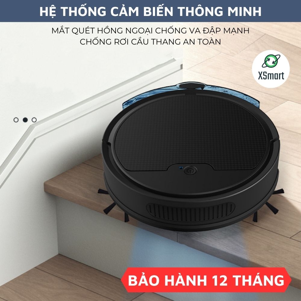 Robot Hút Bụi Lau Nhà Thông Minh 8S-MAX Cao Cấp 2023 Kết Nối App Điều Khiển Có Hộp Nước Riêng Pin Sạc Cảm Biến Chống Rơi-Hàng Chính Hãng