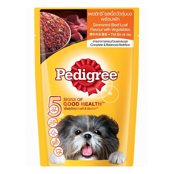 [Mua 6 Tặng 1] Thức Ăn Cho Chó Pedigree Vị Bò Hầm Và Rau Củ (130g)