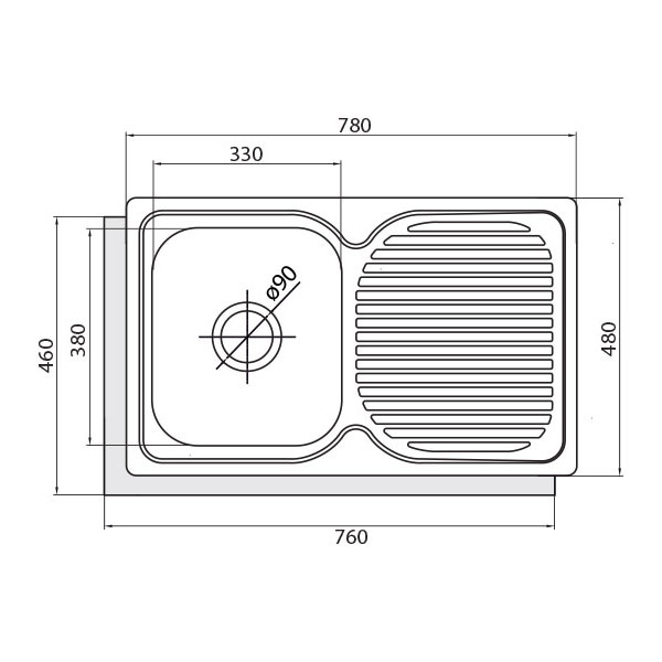 Chậu inox CATA CD 1 Der cánh phải(Hàng Chính Hãng)