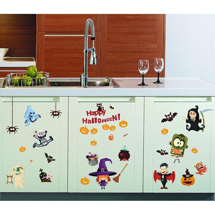 Decal trang trí tường Happy Halloween cho Bé