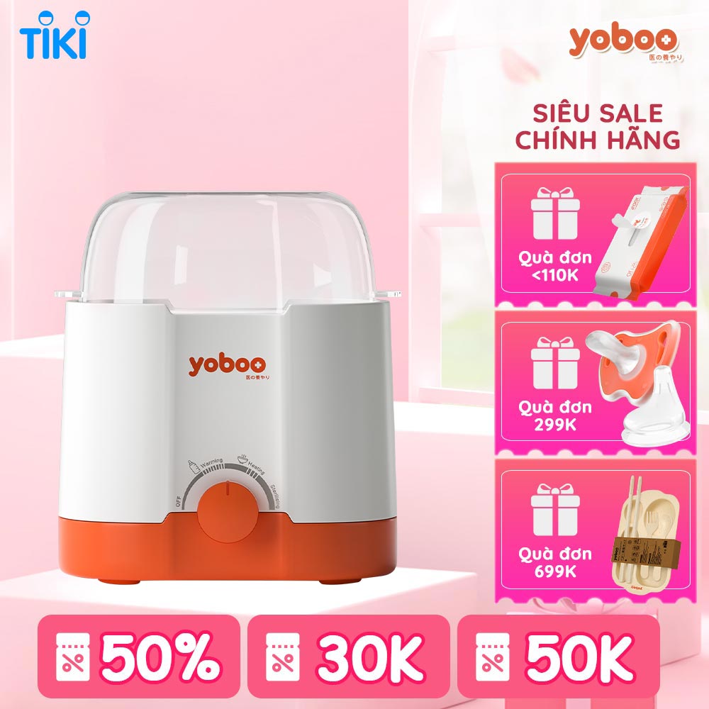 Máy hâm nóng sữa đôi 3in1 Yoboo YB-0041 thiết kế "3 TRONG 1" dùng hâm nóng, rã đông, tiệt trùng - Hàng chính hãng
