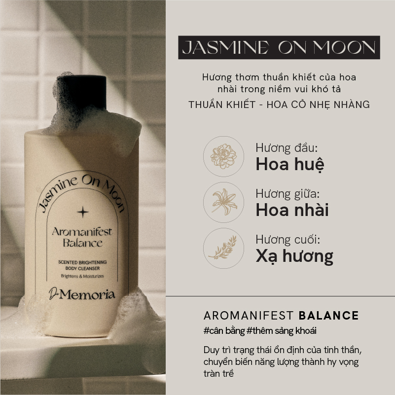 Sữa Tắm Trắng Da Hương Nước Hoa Thư Giãn De Memoria Scented Whitening Body Cleanser 300ml