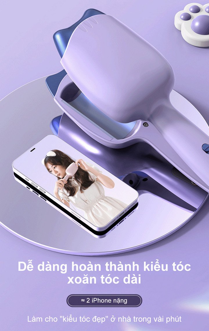 Máy Uốn Tóc Ion Âm Điện Tử Jung Su Ba Chế Độ Chỉnh Nhiệt - Home Decor Furniture