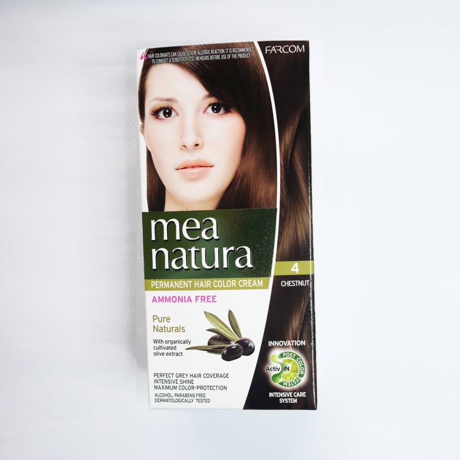 Màu nhuộm organic Farcom Mea Natura 4.0 Chestnut (150ml) - Màu phủ bạc đen nâu 4.0