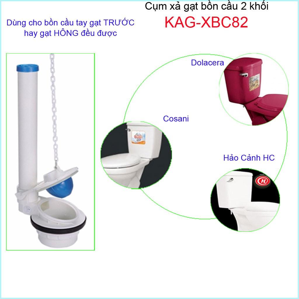 Cụm xả bồn cầu gạt KAG-XBC82, xả bàn cầu gạt 2 khối, cụm xả gạt bệt 2 khối xả nước nhanh sử dụng tốt