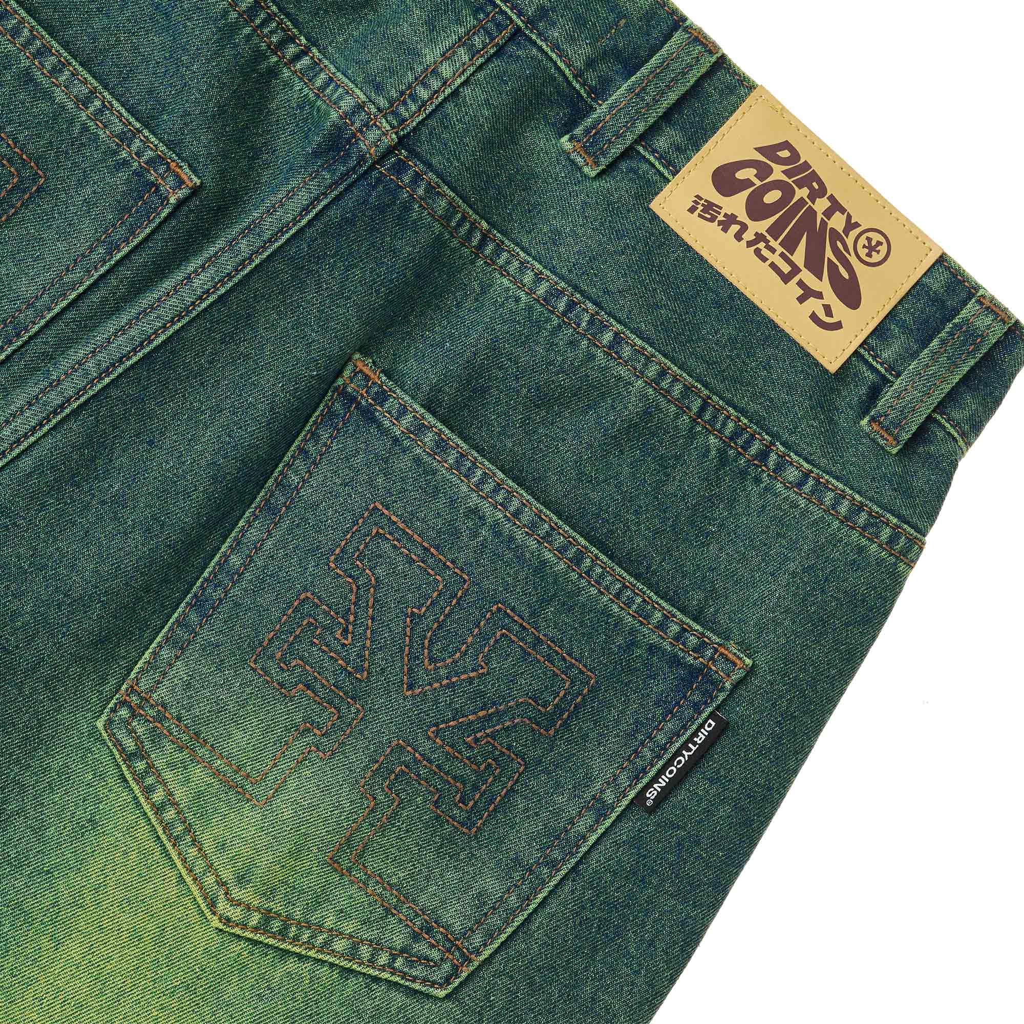 Quần DirtyCoins Baggy Jeans - Green Wash