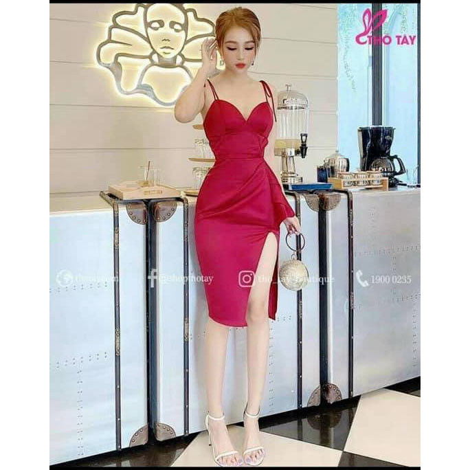 ĐẦM BODY 2 DÂY TÀ XÉO QUÁ ĐẸP 3 MÀU Y HÌNH