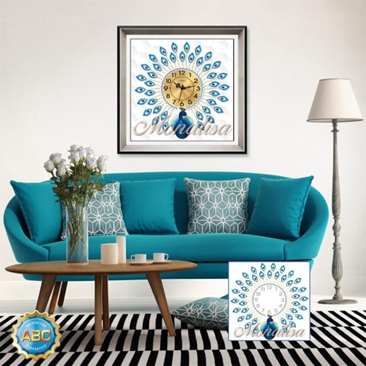 Tranh đá công đồng hồ tuyệt đẹp Y8013 - kích thước: 60 * 60cm.