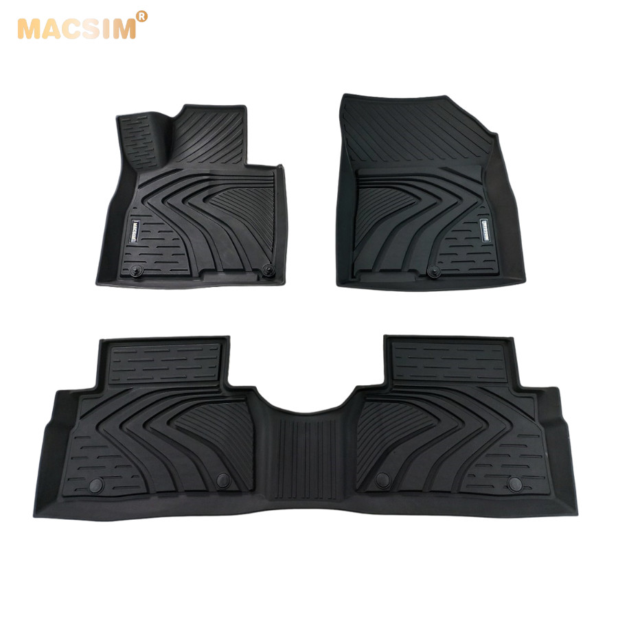 Thảm lót sàn xe ô tô Hyundai SantaFe 2019-2022 đến nay Nhãn hiệu Macsim chất liệu nhựa TPE đúc khuôn cao cấp