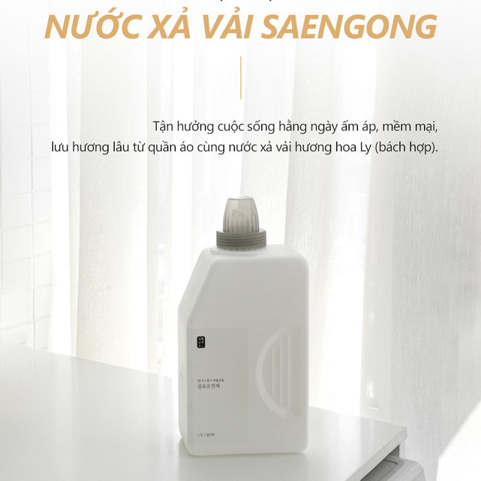 Nước Xả Vải Gốc Thực Vật Saengong Can 1,5L