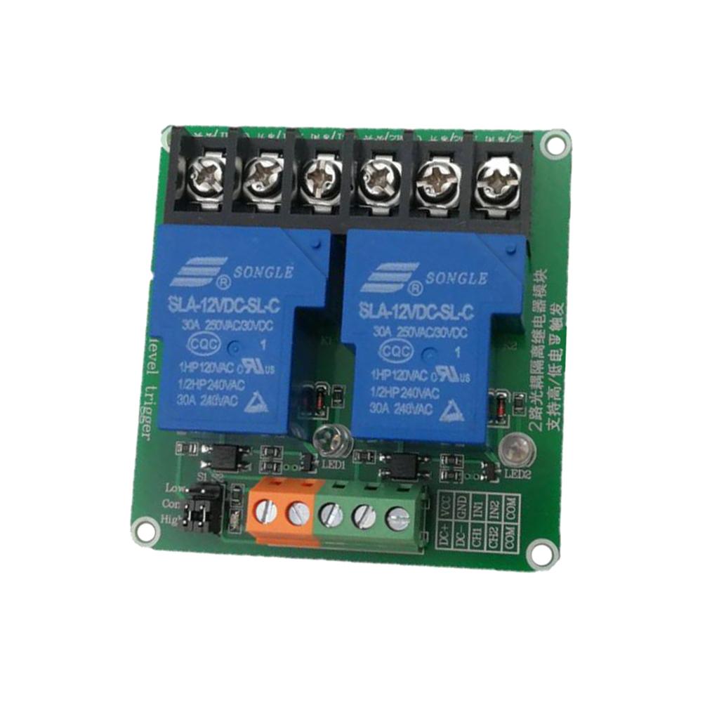 2-Way 30A High / Low Level Trigger Relay Module 5V Intelligent Home PLC Auto