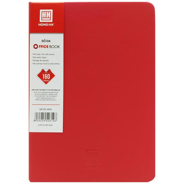 Sổ Da Officebook - A5 Kẻ Ngang 160 Trang ĐL 70g/m2 - Hồng Hà 4619 - Màu Đỏ