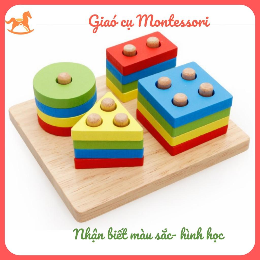 Đồ chơi Montessori - Bộ thả hình bằng gỗ giúp rèn luyện các kỹ năng cơ bản