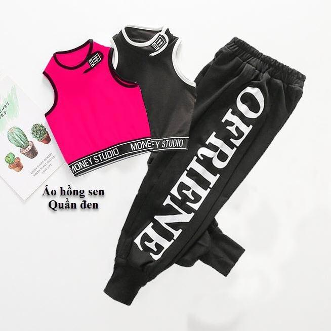 Bộ quần áo thời trang thể thao cho bé gái, áo body lửng kết hợp quần dài - Quần áo trẻ em - SockiMall