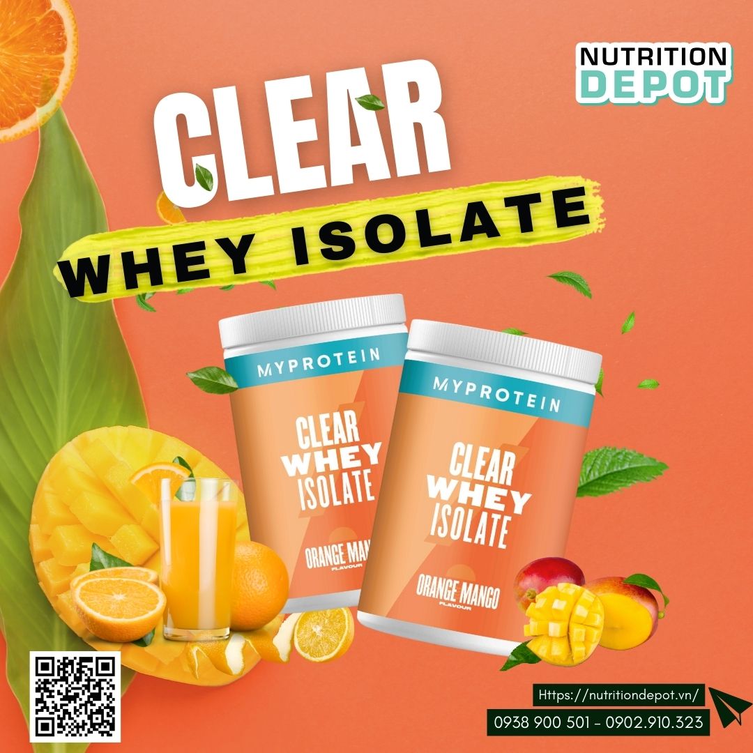 Combo 2 hộp Sữa tăng cơ Clear Whey Isolate Myprotein bổ sung chất đạm vị nước trái cây siêu ngon - Nutrition Depot Vietnam